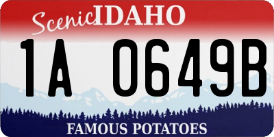 ID license plate 1A0649B