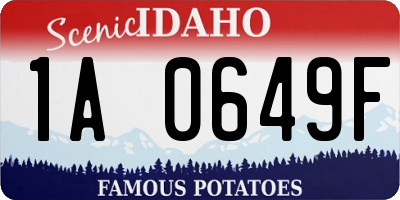 ID license plate 1A0649F