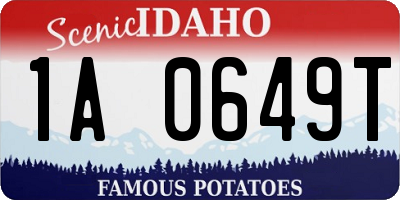 ID license plate 1A0649T