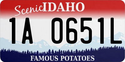 ID license plate 1A0651L