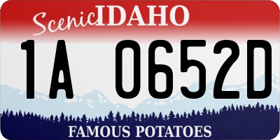 ID license plate 1A0652D