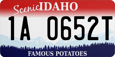 ID license plate 1A0652T