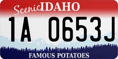 ID license plate 1A0653J