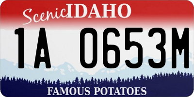 ID license plate 1A0653M