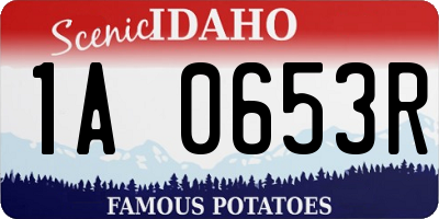 ID license plate 1A0653R