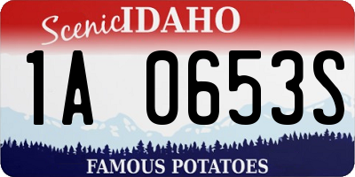 ID license plate 1A0653S