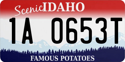 ID license plate 1A0653T