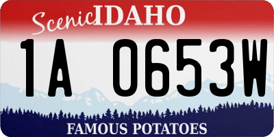 ID license plate 1A0653W