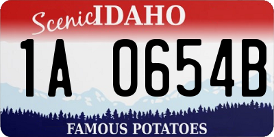 ID license plate 1A0654B