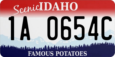 ID license plate 1A0654C
