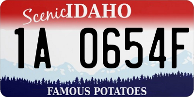 ID license plate 1A0654F