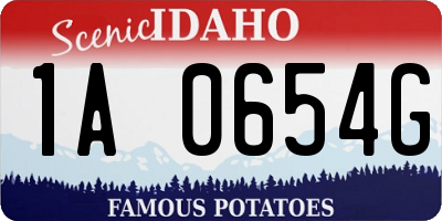 ID license plate 1A0654G