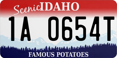 ID license plate 1A0654T