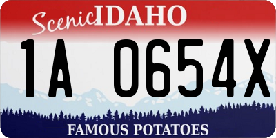 ID license plate 1A0654X