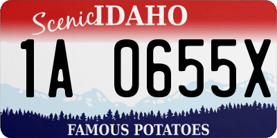 ID license plate 1A0655X