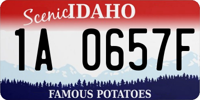 ID license plate 1A0657F