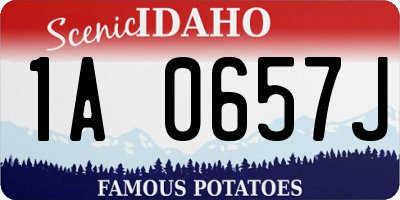 ID license plate 1A0657J
