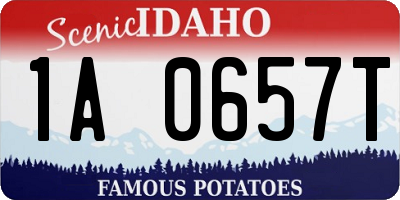 ID license plate 1A0657T