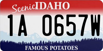ID license plate 1A0657W