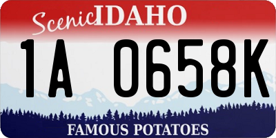 ID license plate 1A0658K