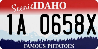 ID license plate 1A0658X