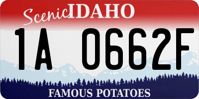 ID license plate 1A0662F
