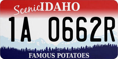 ID license plate 1A0662R