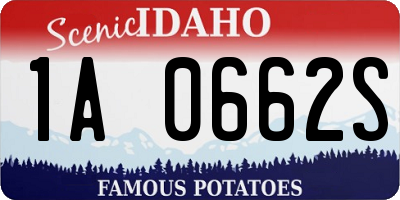 ID license plate 1A0662S