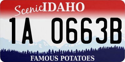 ID license plate 1A0663B