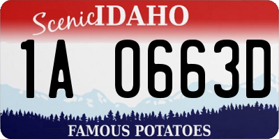 ID license plate 1A0663D