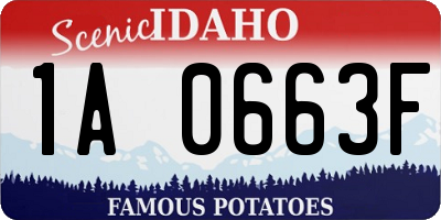 ID license plate 1A0663F