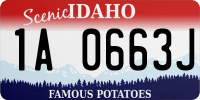 ID license plate 1A0663J