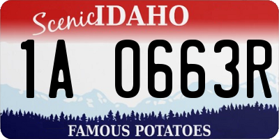 ID license plate 1A0663R