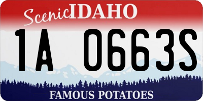 ID license plate 1A0663S