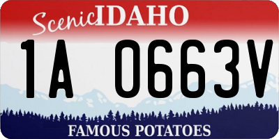 ID license plate 1A0663V