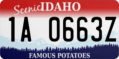 ID license plate 1A0663Z