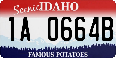 ID license plate 1A0664B
