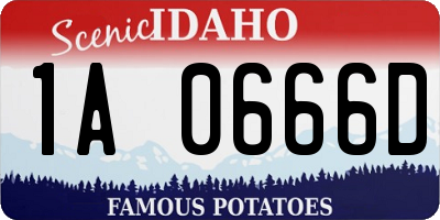 ID license plate 1A0666D