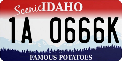 ID license plate 1A0666K