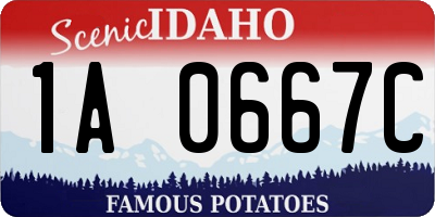 ID license plate 1A0667C