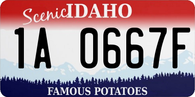 ID license plate 1A0667F