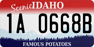 ID license plate 1A0668B