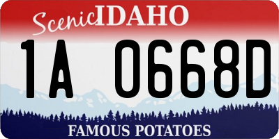 ID license plate 1A0668D