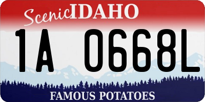 ID license plate 1A0668L