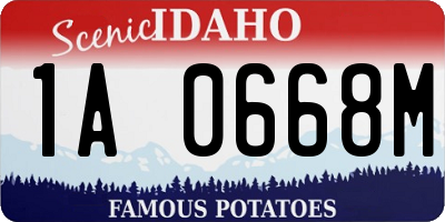 ID license plate 1A0668M