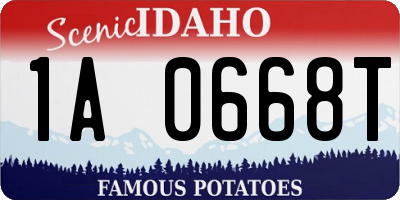 ID license plate 1A0668T