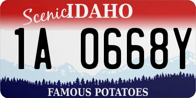 ID license plate 1A0668Y
