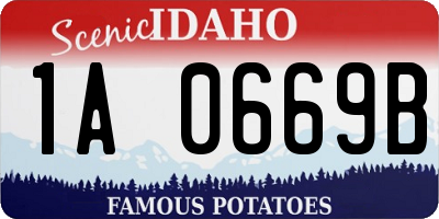 ID license plate 1A0669B