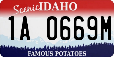 ID license plate 1A0669M