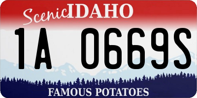 ID license plate 1A0669S